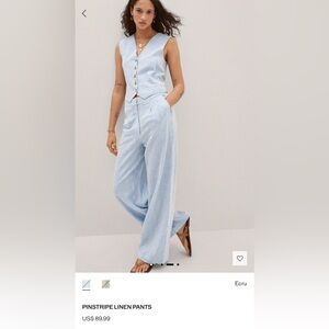 Mango pinstripe linen pants